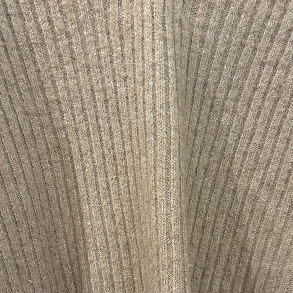 Women's Tan Deep V-Neck Sweater - Picture 7 of 13